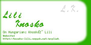 lili knosko business card